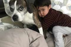 Bailey does kid practice with Aidan